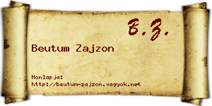 Beutum Zajzon névjegykártya
